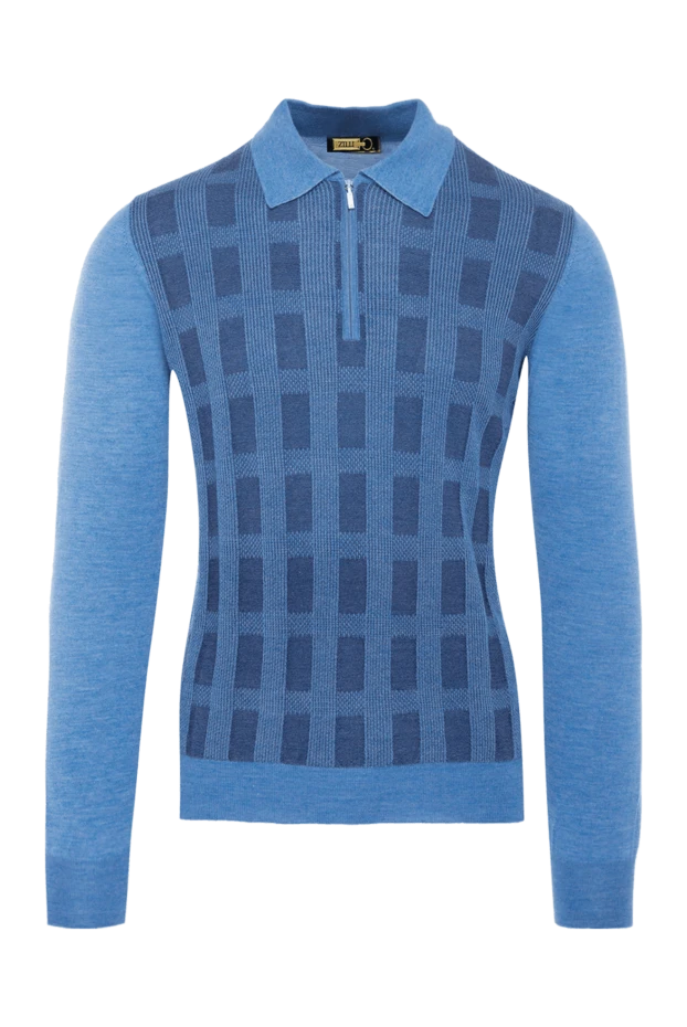 Zilli man silk and cashmere long sleeve polo blue for men buy with prices and photos 167462 - photo 1
