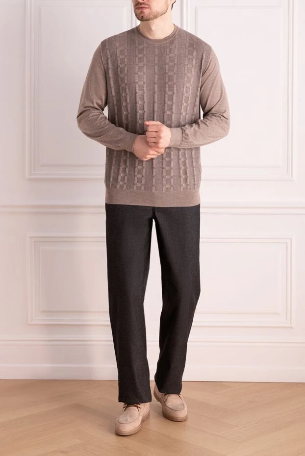 Zilli man silk and cotton jumper brown for men buy with prices and photos 167468 - photo 2