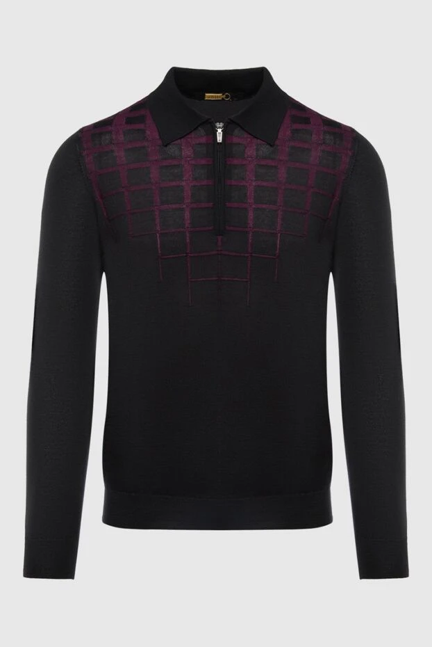 Zilli man long sleeve polo in silk and cashmere black for men 167472 - photo 1