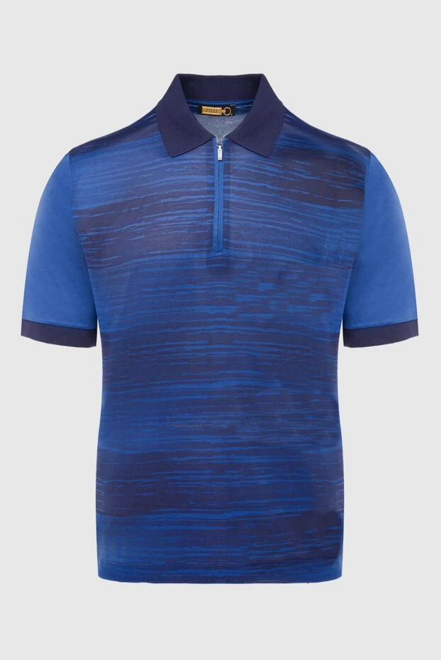 Zilli blue cotton and silk polo shirt for men 167479 - photo 1