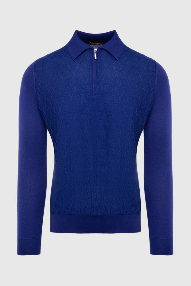 Zilli man long sleeve polo in silk and cashmere blue for men buy with prices and photos 167480 - photo 1