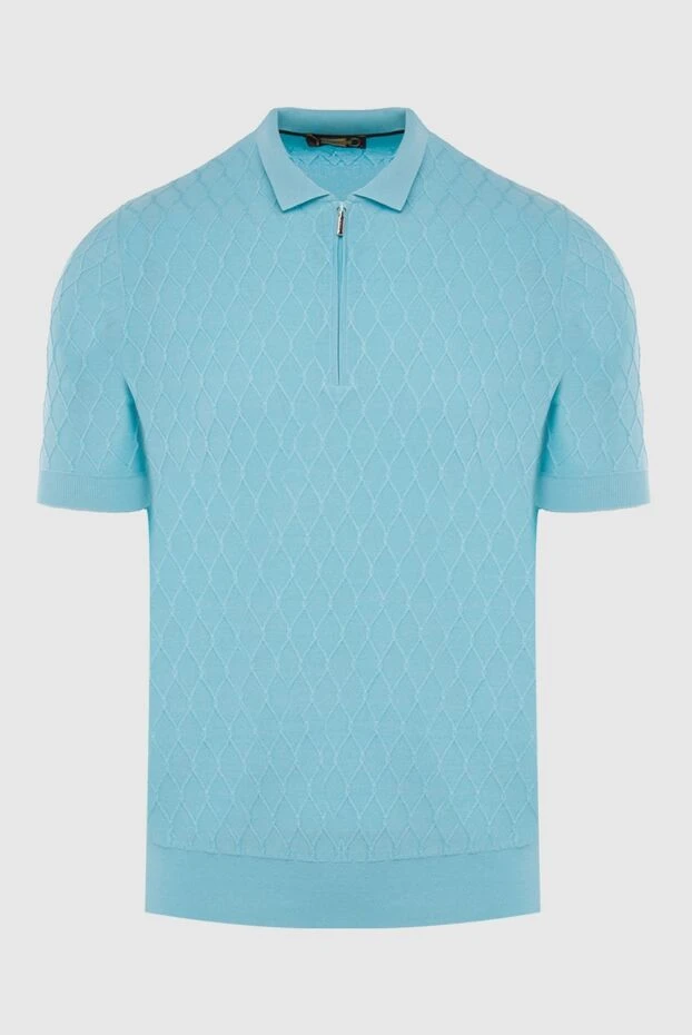 Zilli man cotton and silk polo blue for men buy with prices and photos 167481 - photo 1