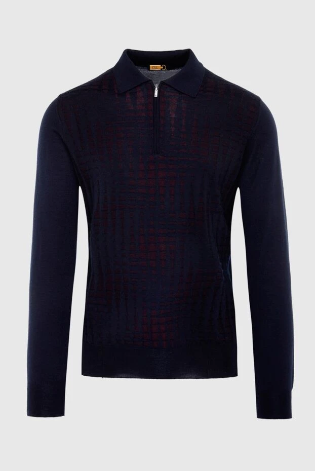 Zilli man long sleeve polo in silk and cashmere blue for men buy with prices and photos 167482 - photo 1