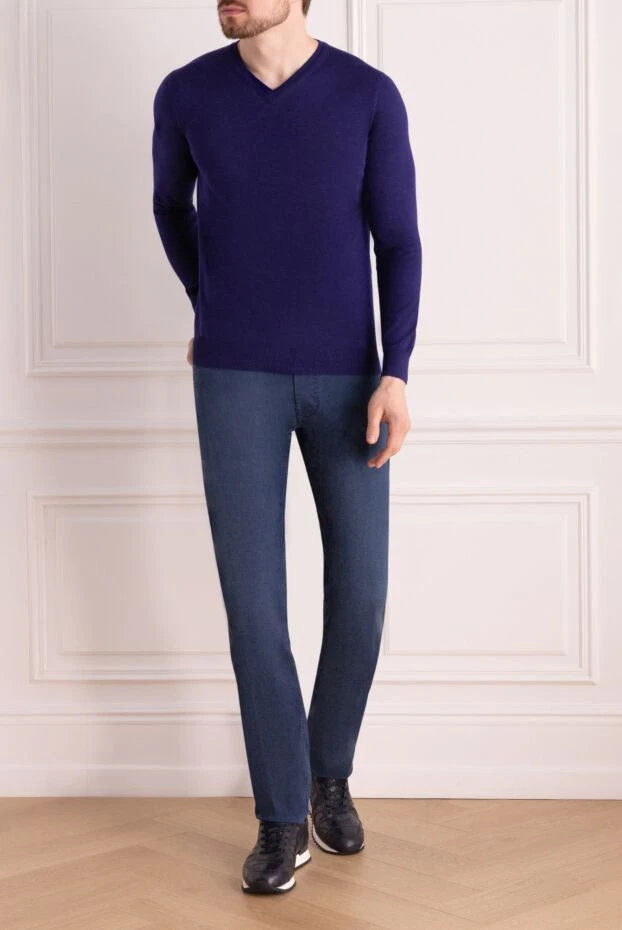 Zilli man cashmere and silk jumper purple for men buy with prices and photos 167483 - photo 2