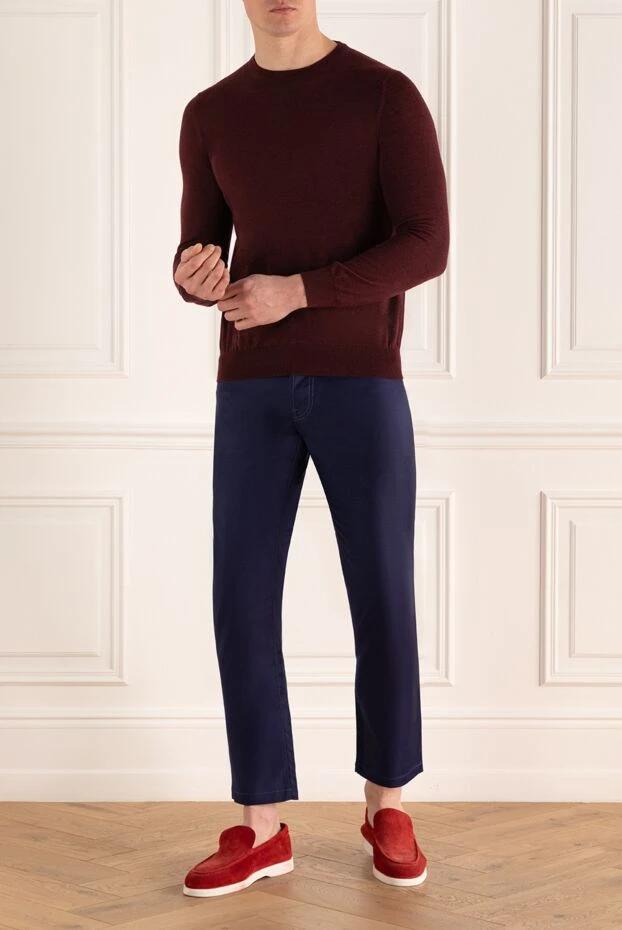 Zilli man cashmere and silk jumper burgundy for men buy with prices and photos 167489 - photo 2