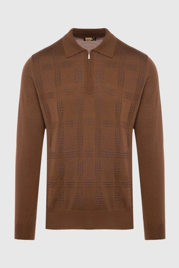 Zilli man long sleeve polo in silk and cashmere brown for men 167491 - photo 1