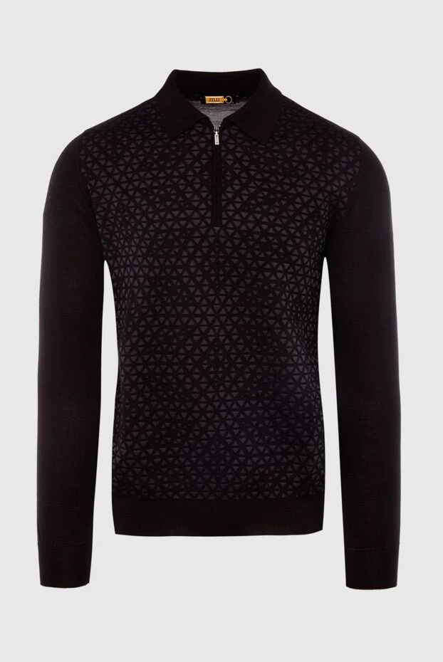 Zilli man long sleeve polo in silk and cashmere black for men 167500 - photo 1