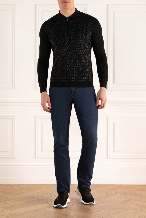 Zilli man long sleeve polo in silk and cashmere black for men buy with prices and photos 167500 - photo 2