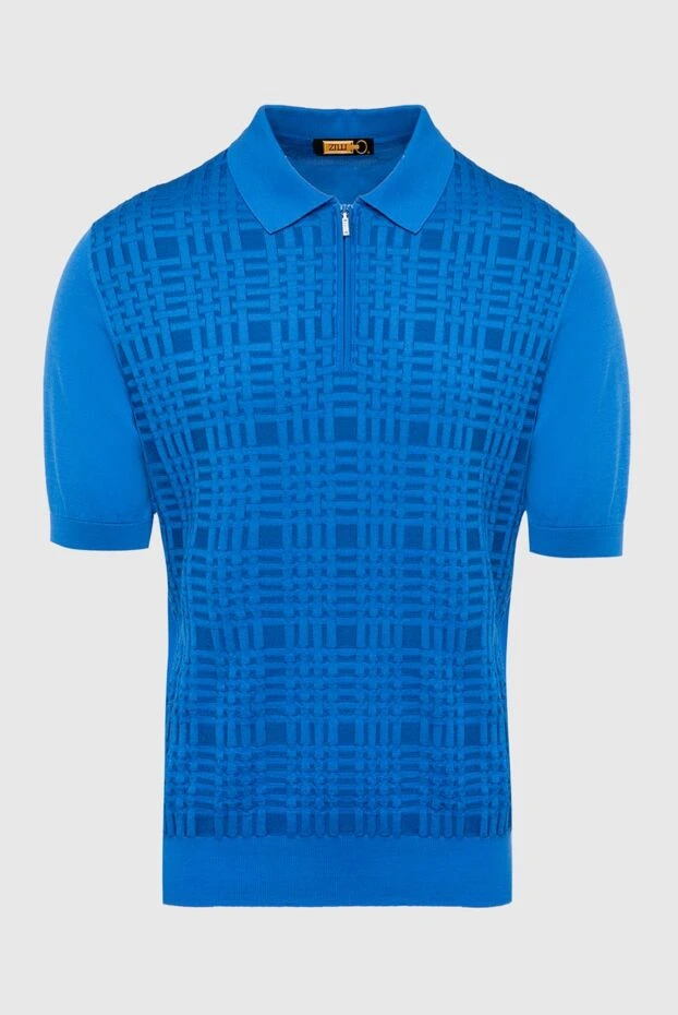 Zilli man cotton and silk polo blue for men buy with prices and photos 167501 - photo 1