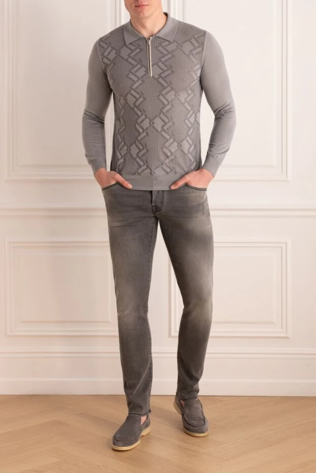 Zilli man long sleeve polo in silk and cashmere beige for men buy with prices and photos 167503 - photo 2