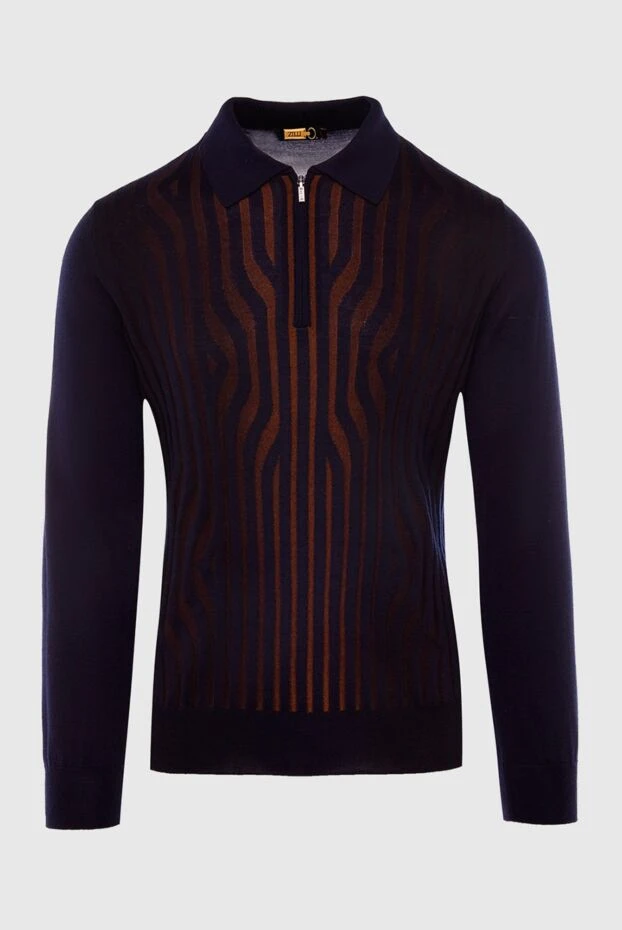 Zilli man long sleeve polo in silk and cashmere blue for men buy with prices and photos 167506 - photo 1