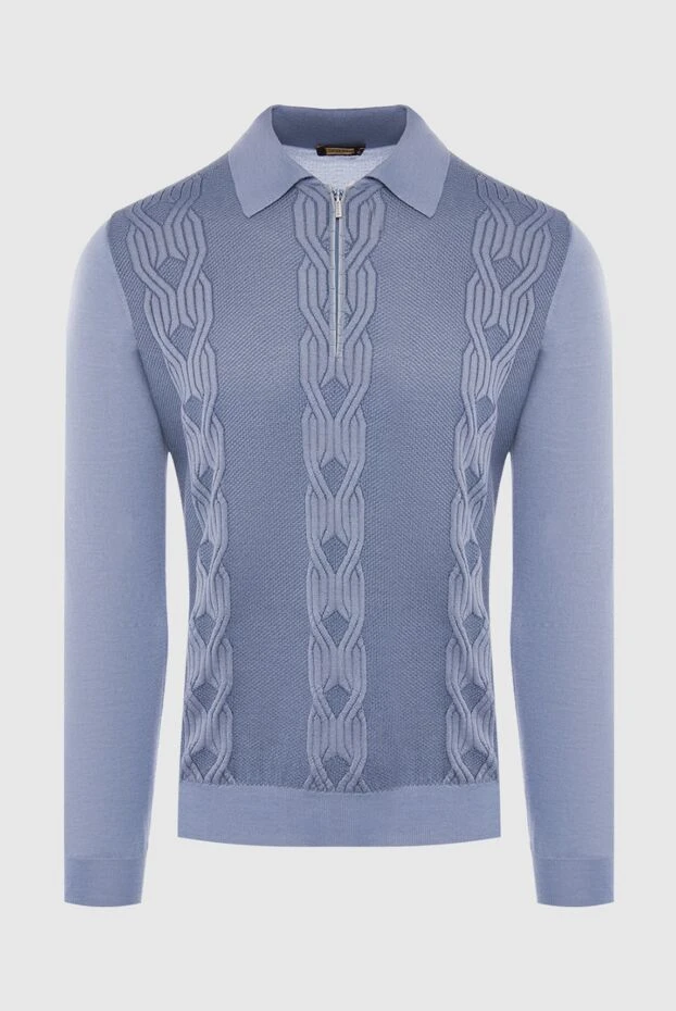 Zilli man long sleeve polo shirt in silk, cashmere and crocodile skin blue for men buy with prices and photos 167507 - photo 1