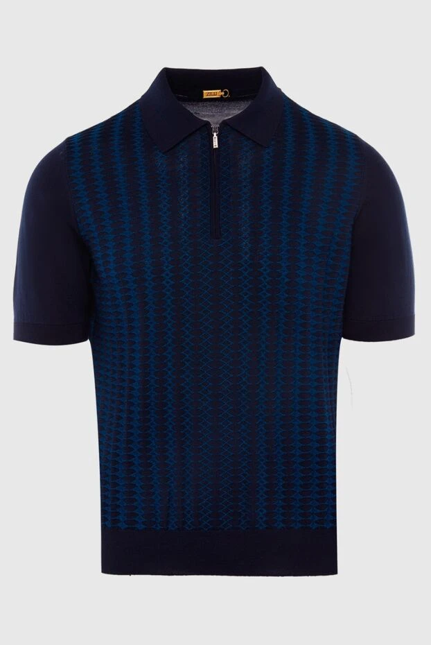 Zilli man cotton and silk polo blue for men buy with prices and photos 167508 - photo 1
