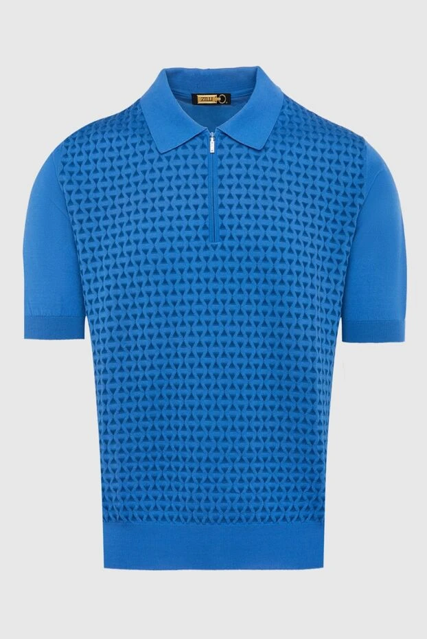 Zilli man cotton and silk polo blue for men 167511 - photo 1