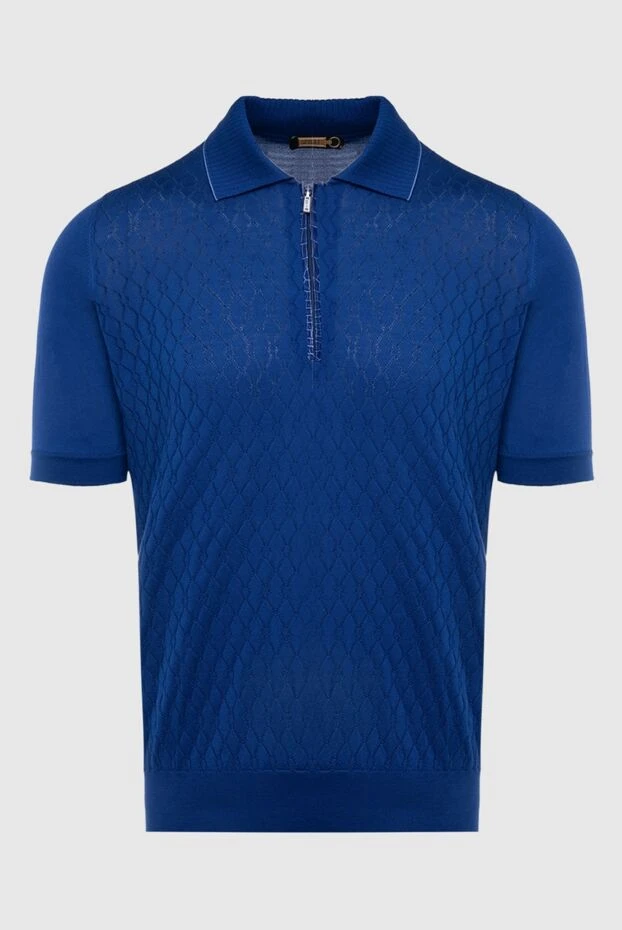 Zilli man polo in silk and crocodile skin blue for men buy with prices and photos 167512 - photo 1