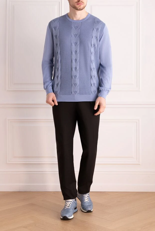 Zilli man blue cashmere and silk jumper for men 167515 - photo 2