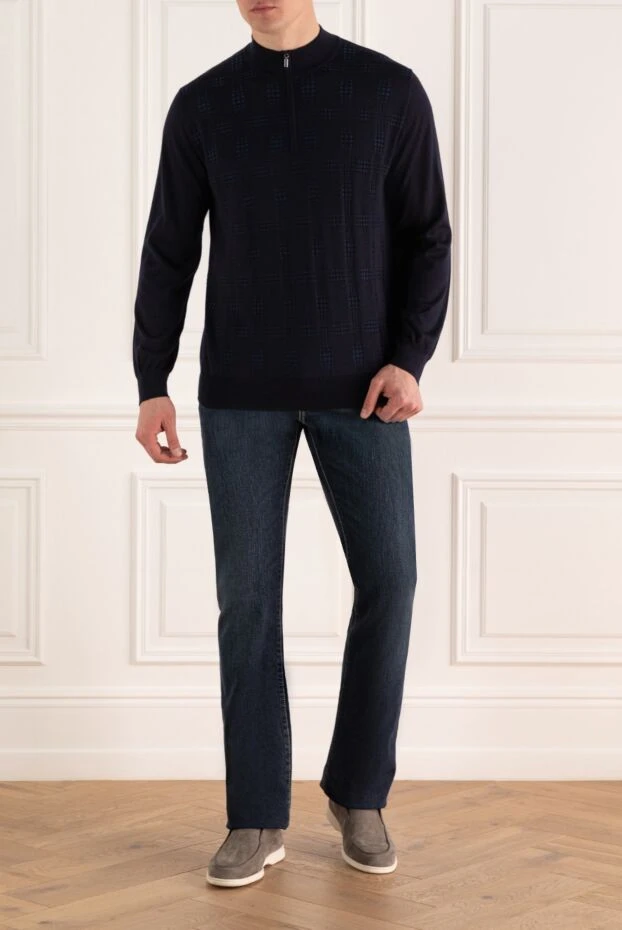 Zilli man troyer made of cashmere and silk blue for men buy with prices and photos 167516 - photo 2