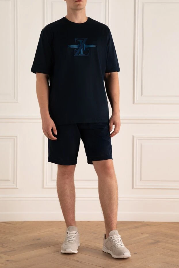 Zilli мужские футболка из хлопка синяя мужская купить с ценами и фото 167520 - фото 2