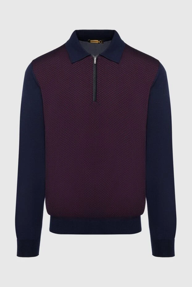 Zilli man long sleeve polo in silk and cashmere blue for men buy with prices and photos 167536 - photo 1