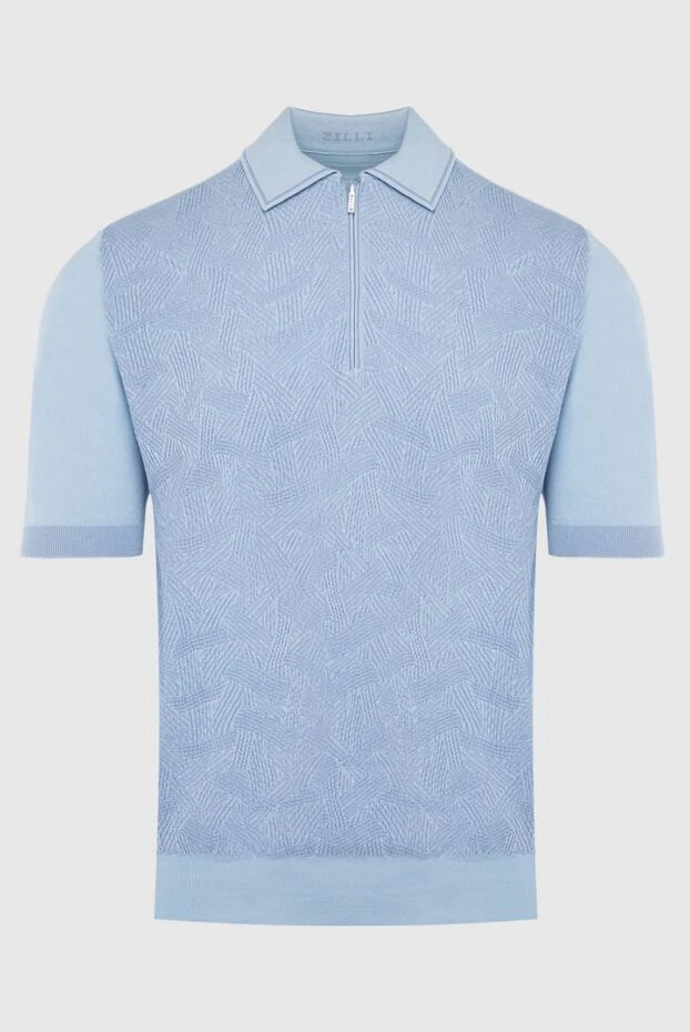 Zilli man cotton and silk polo blue for men buy with prices and photos 167540 - photo 1