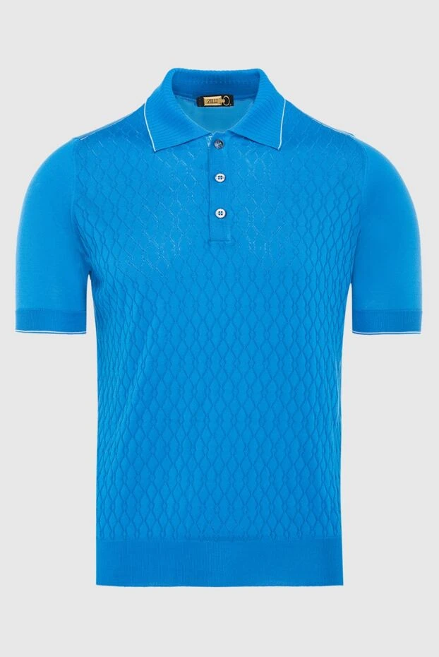 Zilli man cotton, silk and crocodile leather polo blue for men buy with prices and photos 167541 - photo 1
