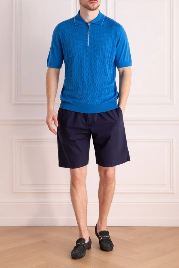 Zilli man cotton, silk and crocodile leather polo blue for men buy with prices and photos 167541 - photo 2