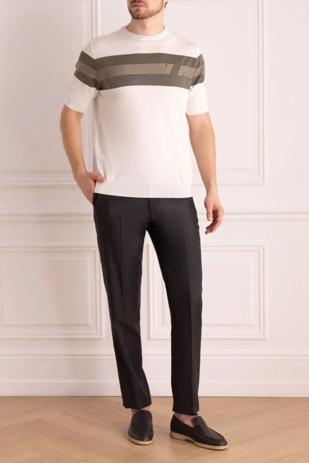 Zilli man short sleeve jumper in silk and cotton white for men buy with prices and photos 167548 - photo 2