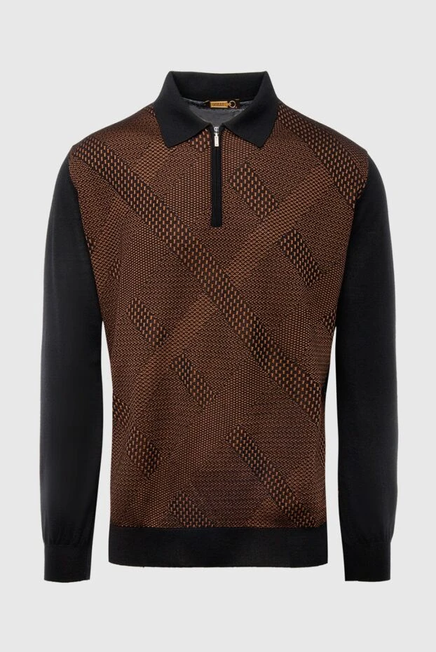 Zilli man long sleeve polo in silk and cashmere brown for men 167553 - photo 1