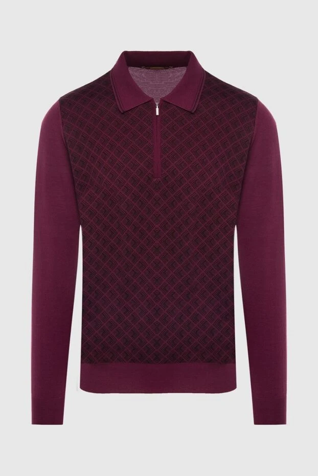 Zilli man long-sleeve polo in silk, cashmere and wool burgundy for men buy with prices and photos 167555 - photo 1