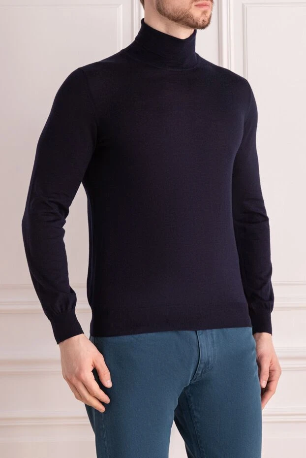 Zilli man long sleeve polo in silk and cashmere gray for men 167585 - photo 3