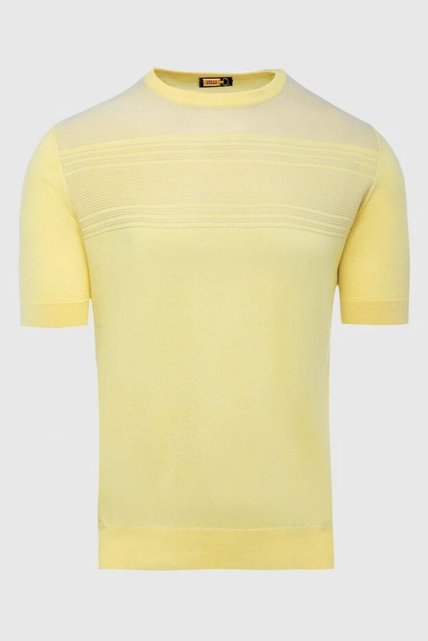 Zilli man cotton and silk short sleeve jumper yellow for men 167572 - photo 1