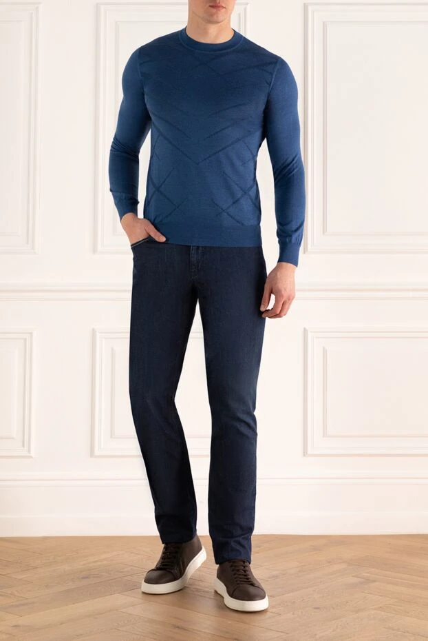 Zilli man cashmere and silk jumper blue for men buy with prices and photos 167574 - photo 2