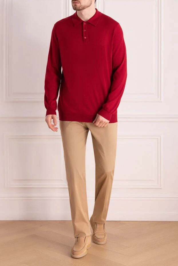 Zilli man long sleeve polo in silk, cotton and crocodile skin red for men buy with prices and photos 167576 - photo 2