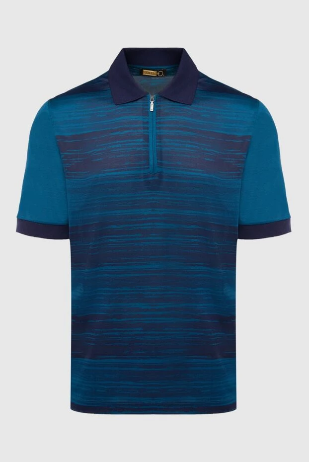 Zilli man cotton and silk polo blue for men buy with prices and photos 167582 - photo 1