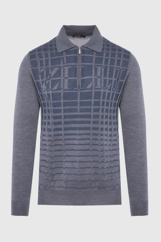 Zilli man long sleeve polo in silk and cashmere gray for men 167584 - photo 1