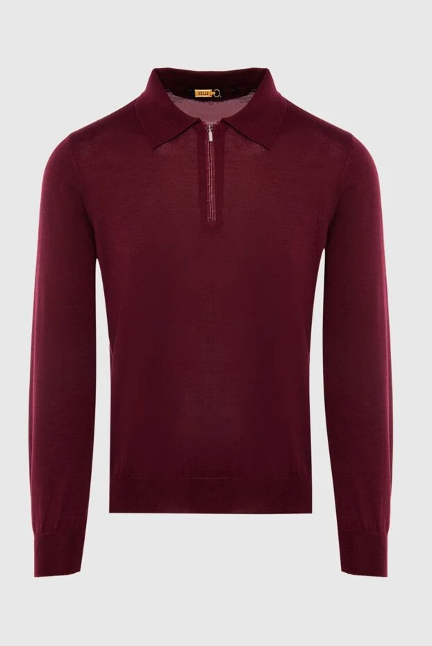 Zilli man long-sleeve polo in silk, cashmere and crocodile skin burgundy for men buy with prices and photos 167590 - photo 1