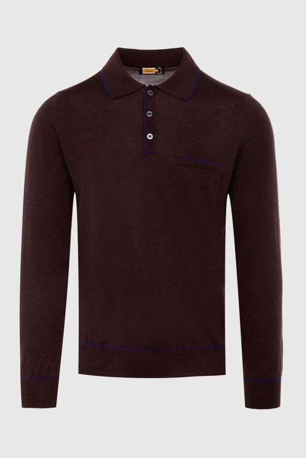 Zilli man long sleeve polo in silk and cashmere brown for men buy with prices and photos 167594 - photo 1
