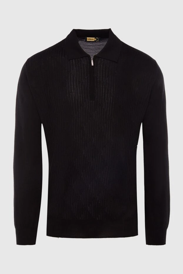 Zilli man long sleeve polo in silk and cashmere black for men buy with prices and photos 167599 - photo 1