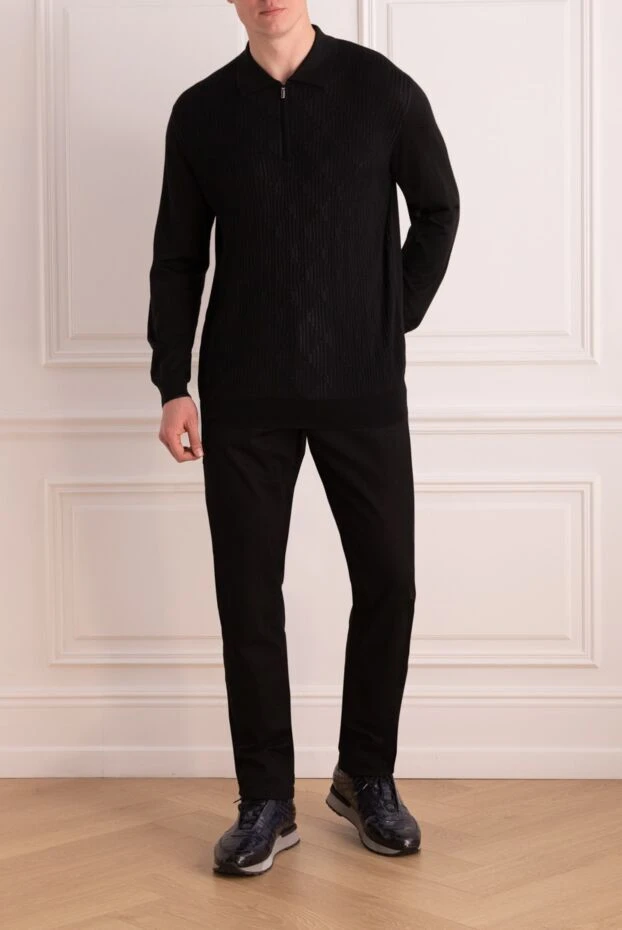 Zilli man long sleeve polo in silk and cashmere black for men buy with prices and photos 167599 - photo 2