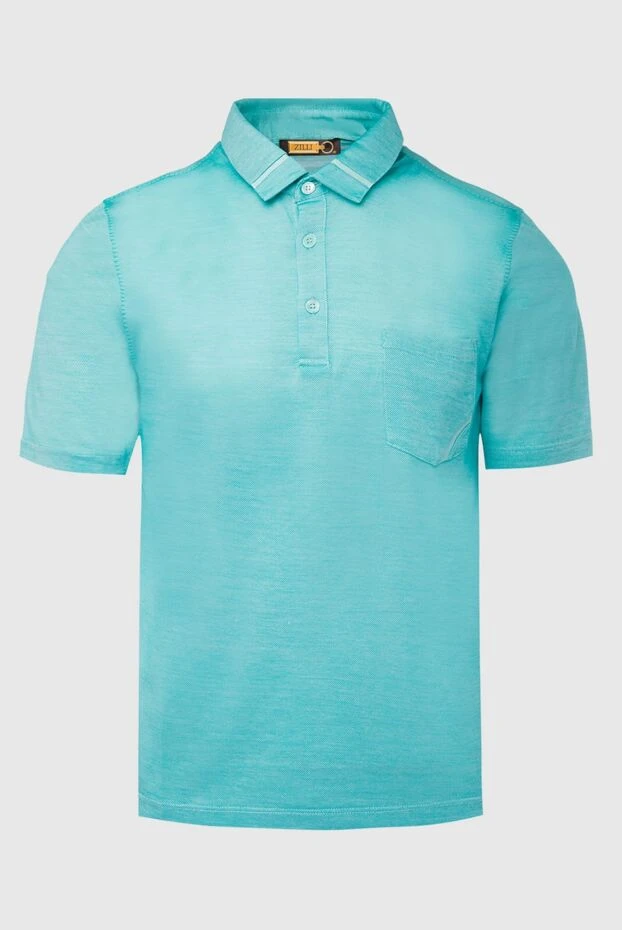 Zilli man cotton, silk and crocodile skin blue polo for men buy with prices and photos 167609 - photo 1