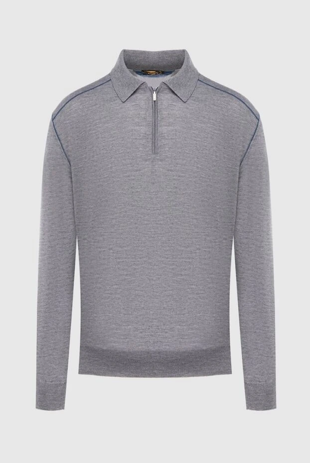 Zilli man long sleeve polo in silk and cashmere gray for men buy with prices and photos 167612 - photo 1