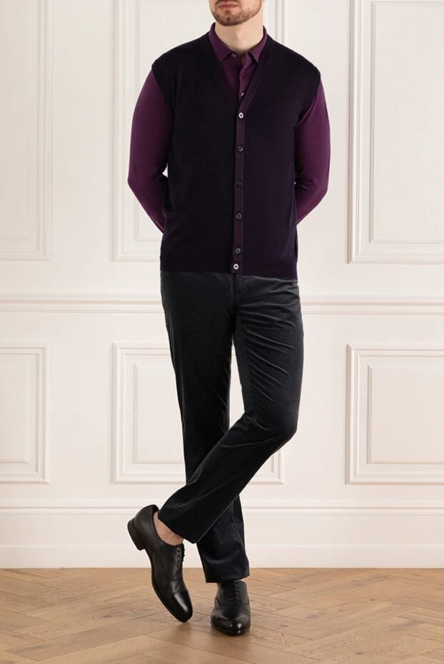 Zilli man men's cashmere and silk vest, purple buy with prices and photos 167613 - photo 2