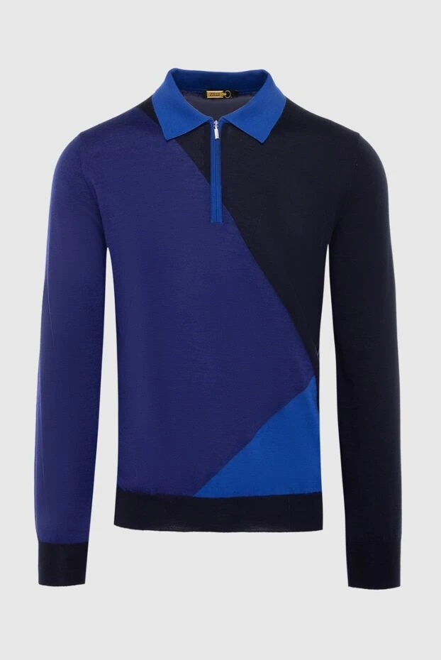 Zilli man long sleeve polo in silk and cashmere blue for men buy with prices and photos 167627 - photo 1