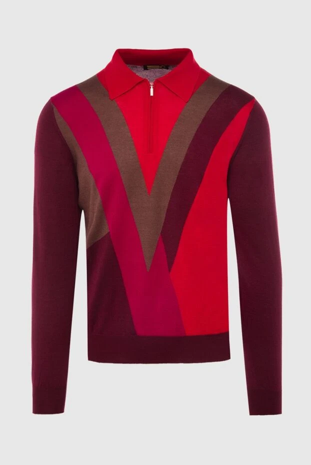 Zilli man long-sleeve polo in silk and cashmere red for men 167632 - photo 1