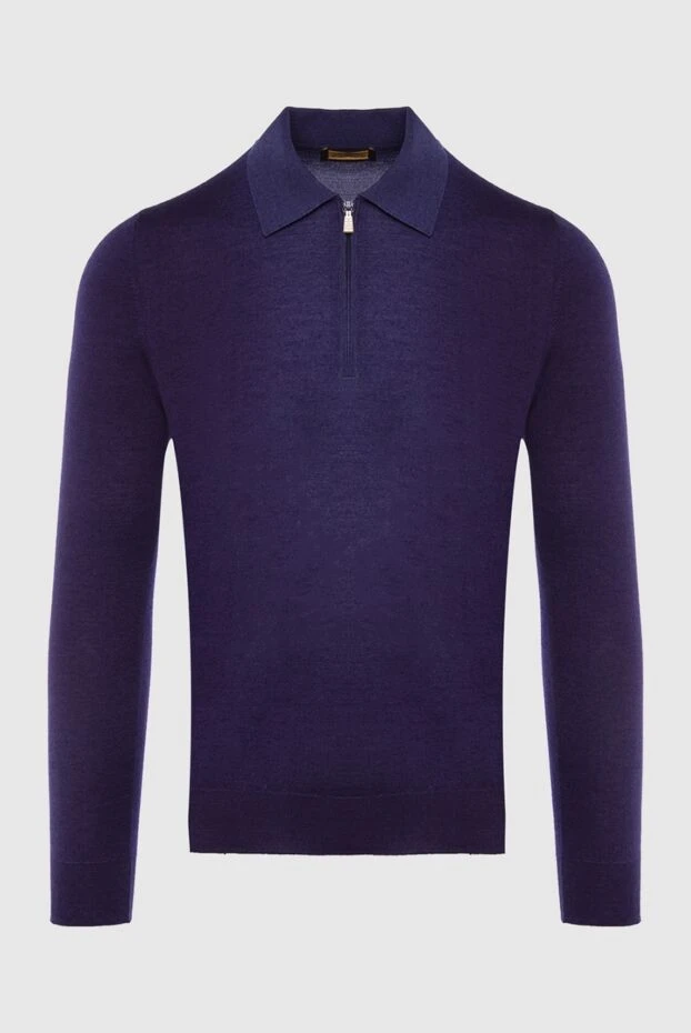 Zilli man long sleeve polo in silk and cashmere blue for men buy with prices and photos 167634 - photo 1