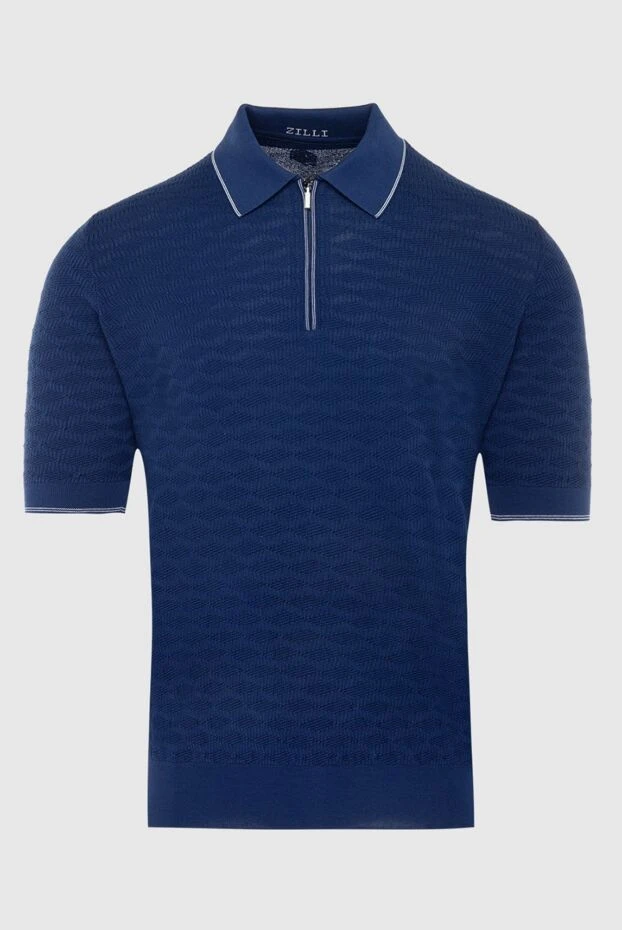 Zilli man cotton and silk polo blue for men buy with prices and photos 167636 - photo 1
