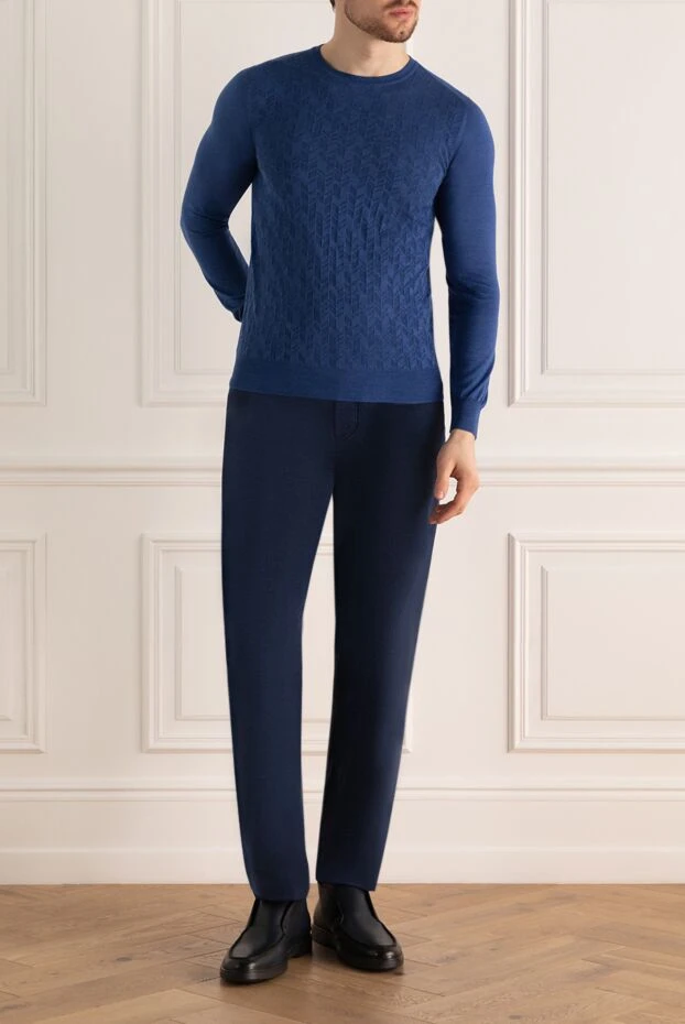 Zilli man cashmere and silk jumper blue for men buy with prices and photos 167642 - photo 2