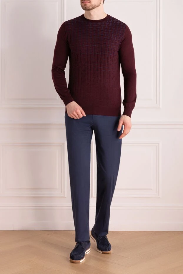 Zilli man cashmere and silk jumper burgundy for men buy with prices and photos 167652 - photo 2