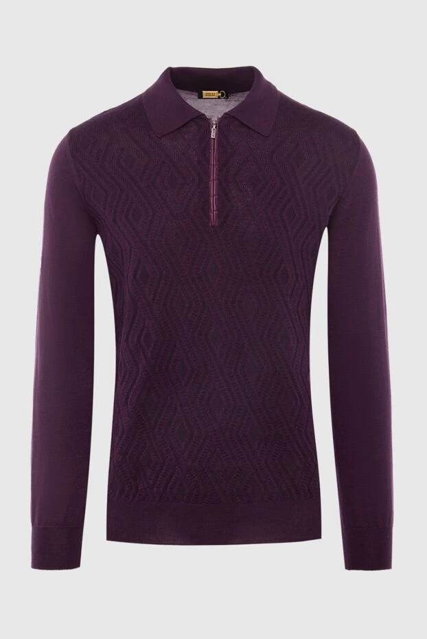 Zilli man long sleeve polo in silk, cashmere and crocodile violet for men buy with prices and photos 167654 - photo 1