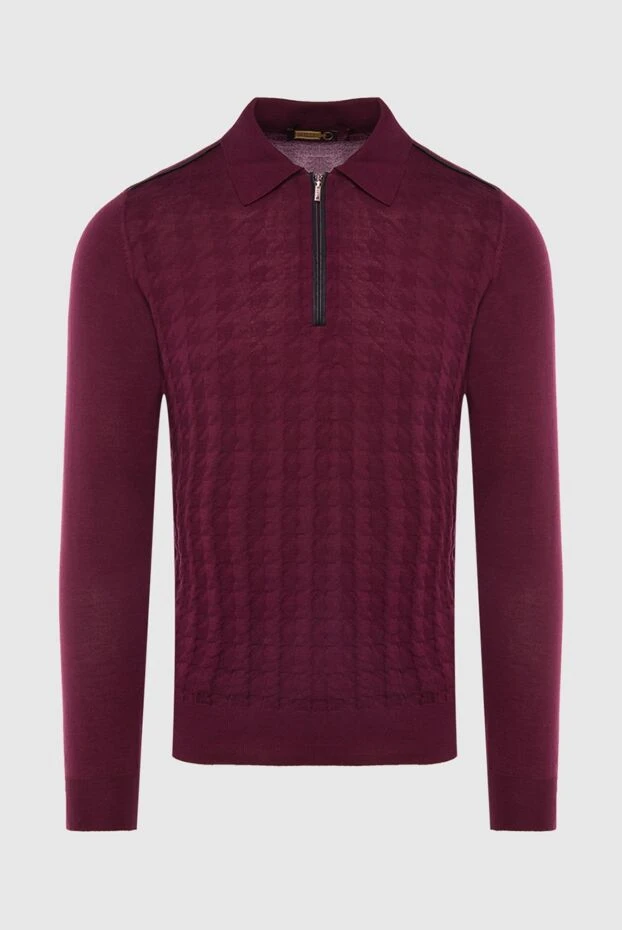 Zilli man polo with long sleeves made of silk and cashmere burgundy for men buy with prices and photos 167655 - photo 1